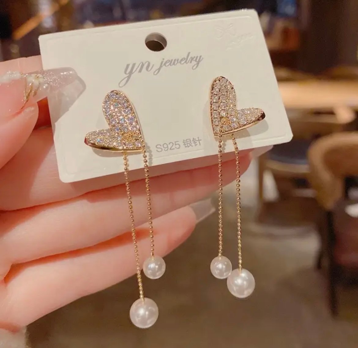 Simple Love Pearl Tassel Earring