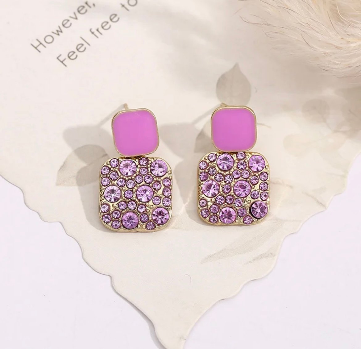Purple Zircon Korean Earring