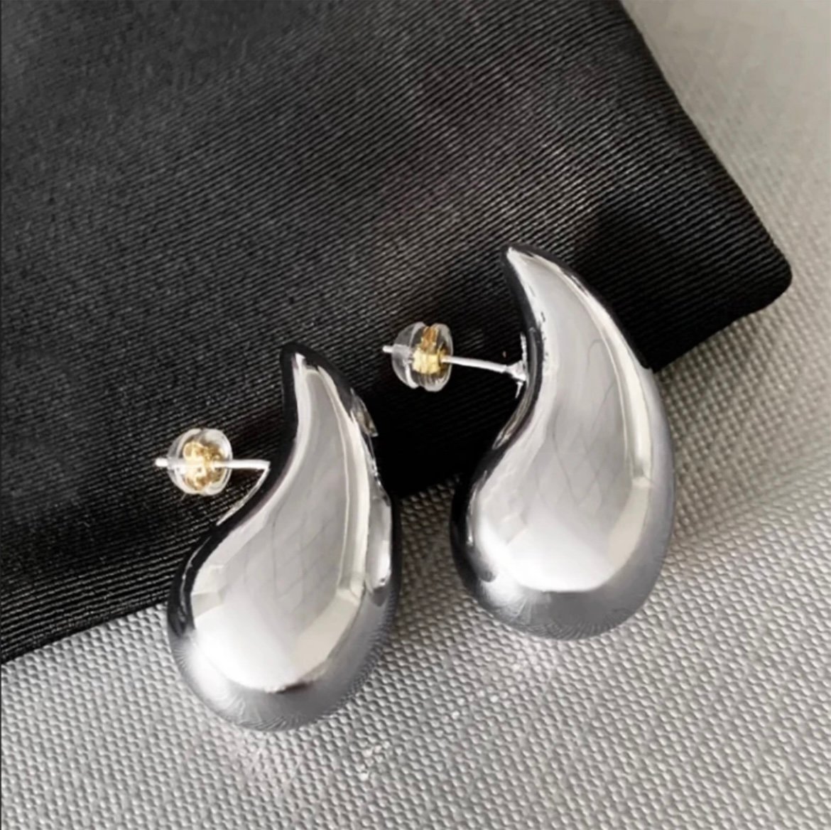 Silver Tear Drop Korean Earring