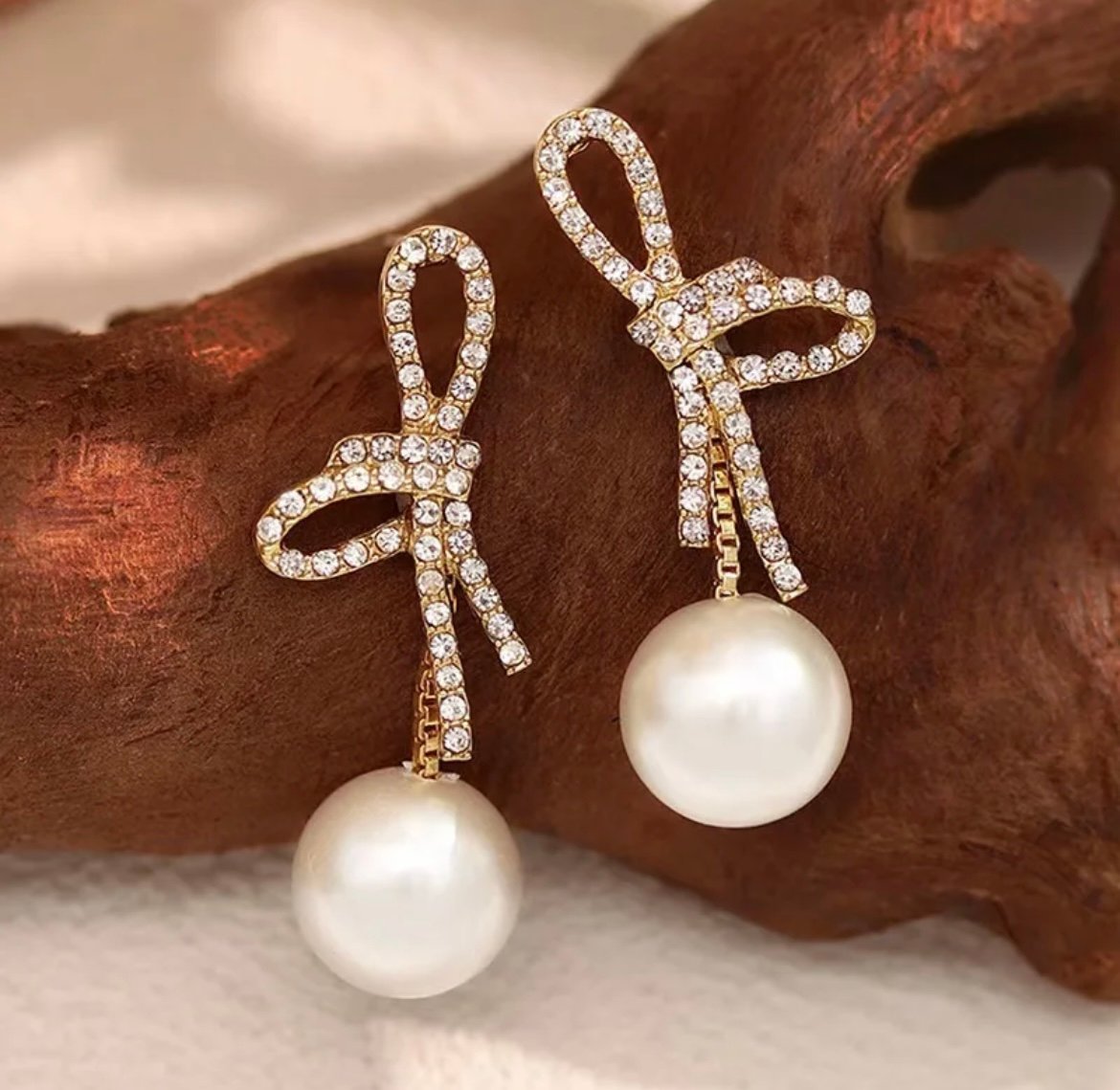 Butterfly Bow Pearl Korean Earring